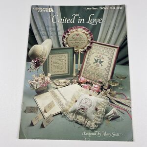 1984 LA United In Love 304 Cross Stitch Pattern Book Wedding Sampler VTG Cottage